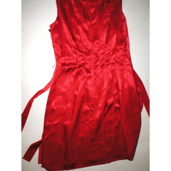 New Womens Calvin Klein Dress Date True Red Knee NWT Fringe 10 Sleeveless Pretty - Picture 5 of 7